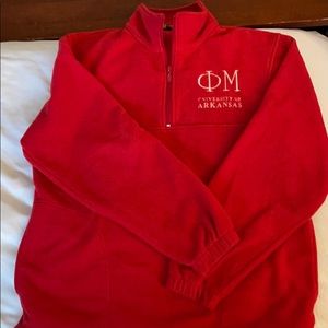 Phi Mu red fleece pullover